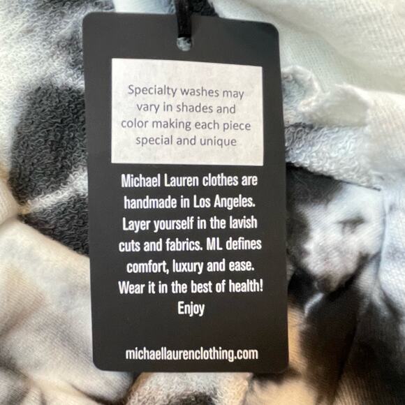 MICHAEL LAUREN NWT SWANSON BOHO HIPPIE TIE DYE CUTOUT SWEATSHIRT BLACK MEDIUM - Picture 7 of 10